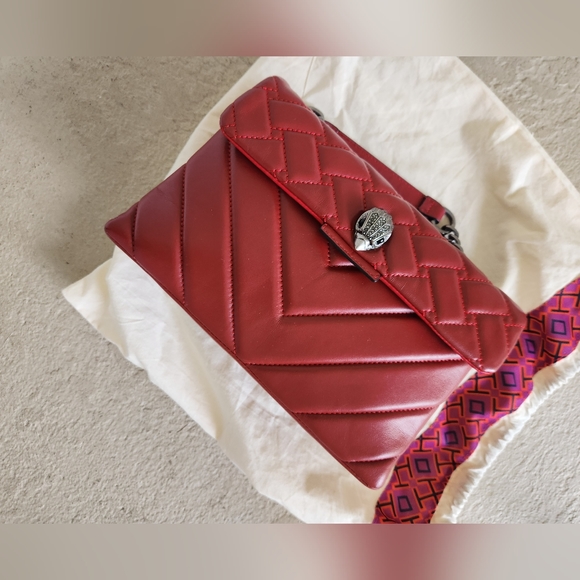 Kurt Geiger London Red Kensington Medium Leather Shoulder Crossbody Bag Purse - Picture 2 of 16